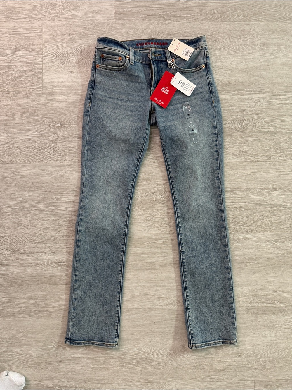Mid Rise Sweet Straight Leg Ankle Length Stretch Denim Jeans